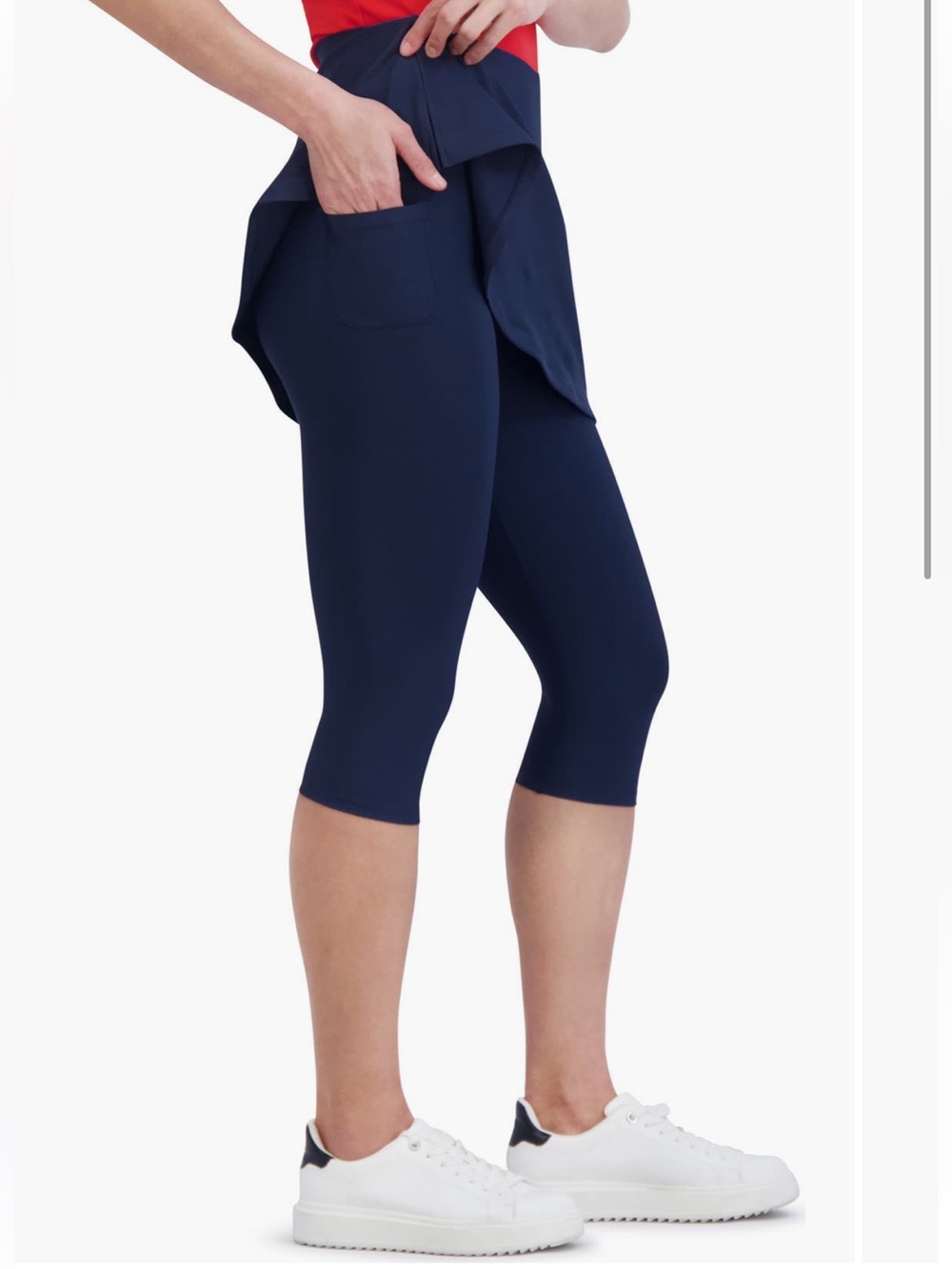 SAGE COLLECTIVE Transform Skirted Crop Leggings in Navy M - Picture 2 of 4